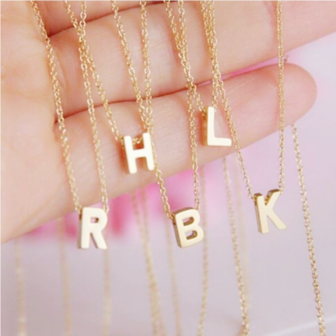 Roestvrijstalen Vergulde Collierketting – Letter Hanger