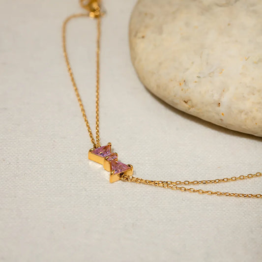 Roestvrijstalen Armband met Zirkoon Strik β Elegant & Tijdloos