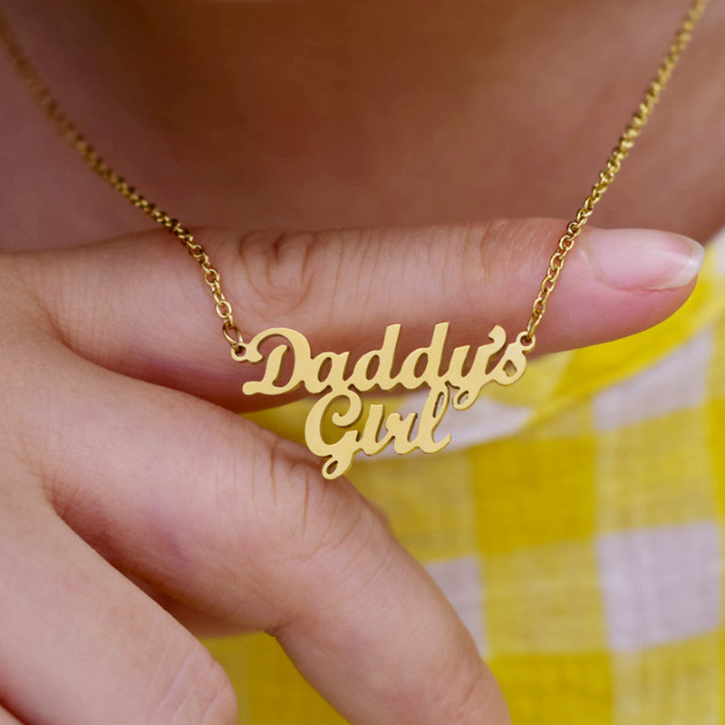 Daddy's Girl Necklace Parent's Daughter Family Member Collarbone Chain Father's Day Gift