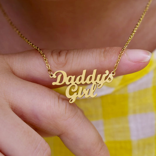 Daddy's Girl Necklace Parent's Daughter Family Member Collarbone Chain Father's Day Gift