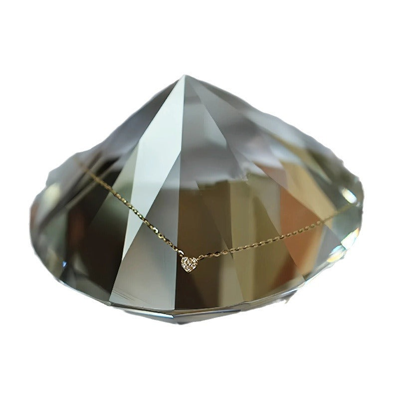 S925 Zilveren Ketting – 14K Verguld Mini Hart met Diamantaccenten