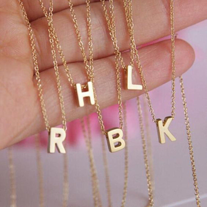 Roestvrijstalen Vergulde Collierketting – Letter Hanger