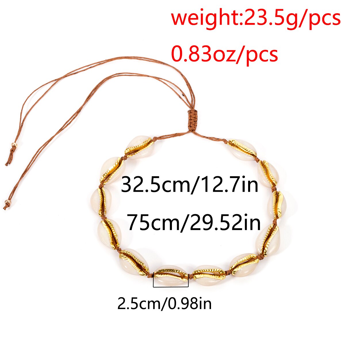 Damesketting – Verguld – Schelp Hanger (Verstelbaar)