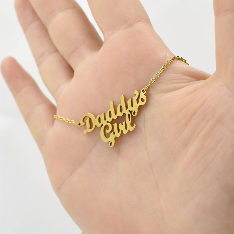 Daddy's Girl Necklace Parent's Daughter Family Member Collarbone Chain Father's Day Gift