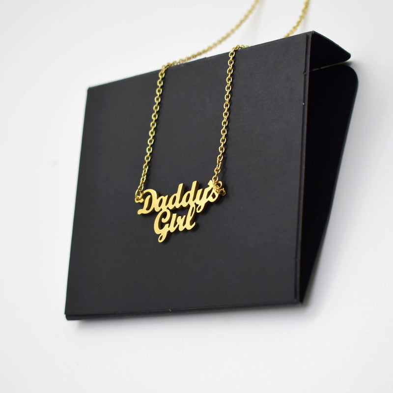 Daddy's Girl Necklace Parent's Daughter Family Member Collarbone Chain Father's Day Gift