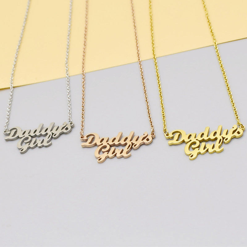 Daddy's Girl Necklace Parent's Daughter Family Member Collarbone Chain Father's Day Gift