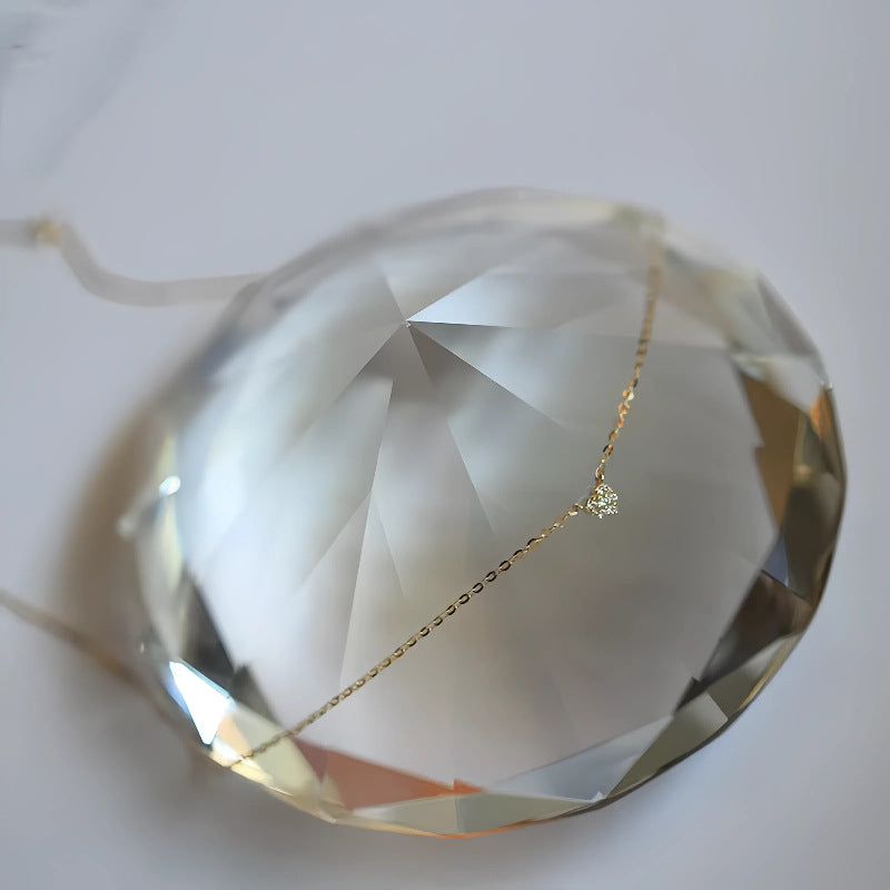 S925 Zilveren Ketting – 14K Verguld Mini Hart met Diamantaccenten