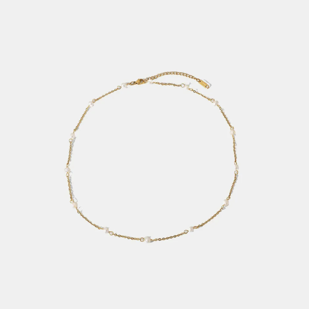 Damesketting – 18K Verguld – Zoetwaterparel