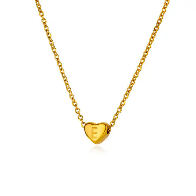 Initial Hart Ketting voor Dames – Verguld Roestvrijstaal – A-Z Letter Gravure