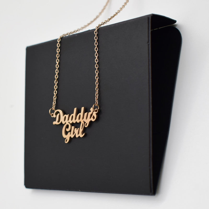 Daddy's Girl Necklace Parent's Daughter Family Member Collarbone Chain Father's Day Gift