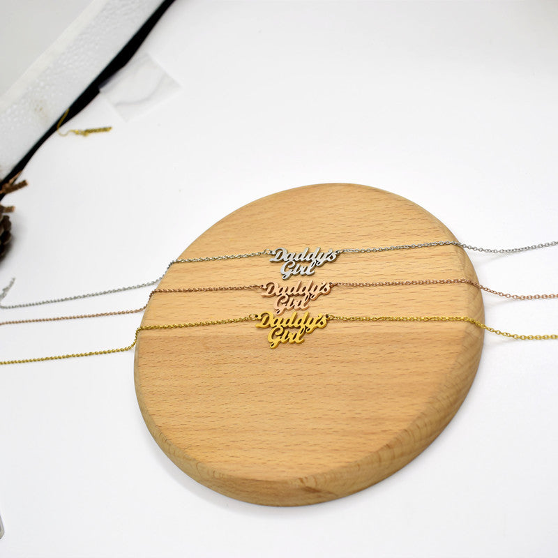 Daddy's Girl Necklace Parent's Daughter Family Member Collarbone Chain Father's Day Gift