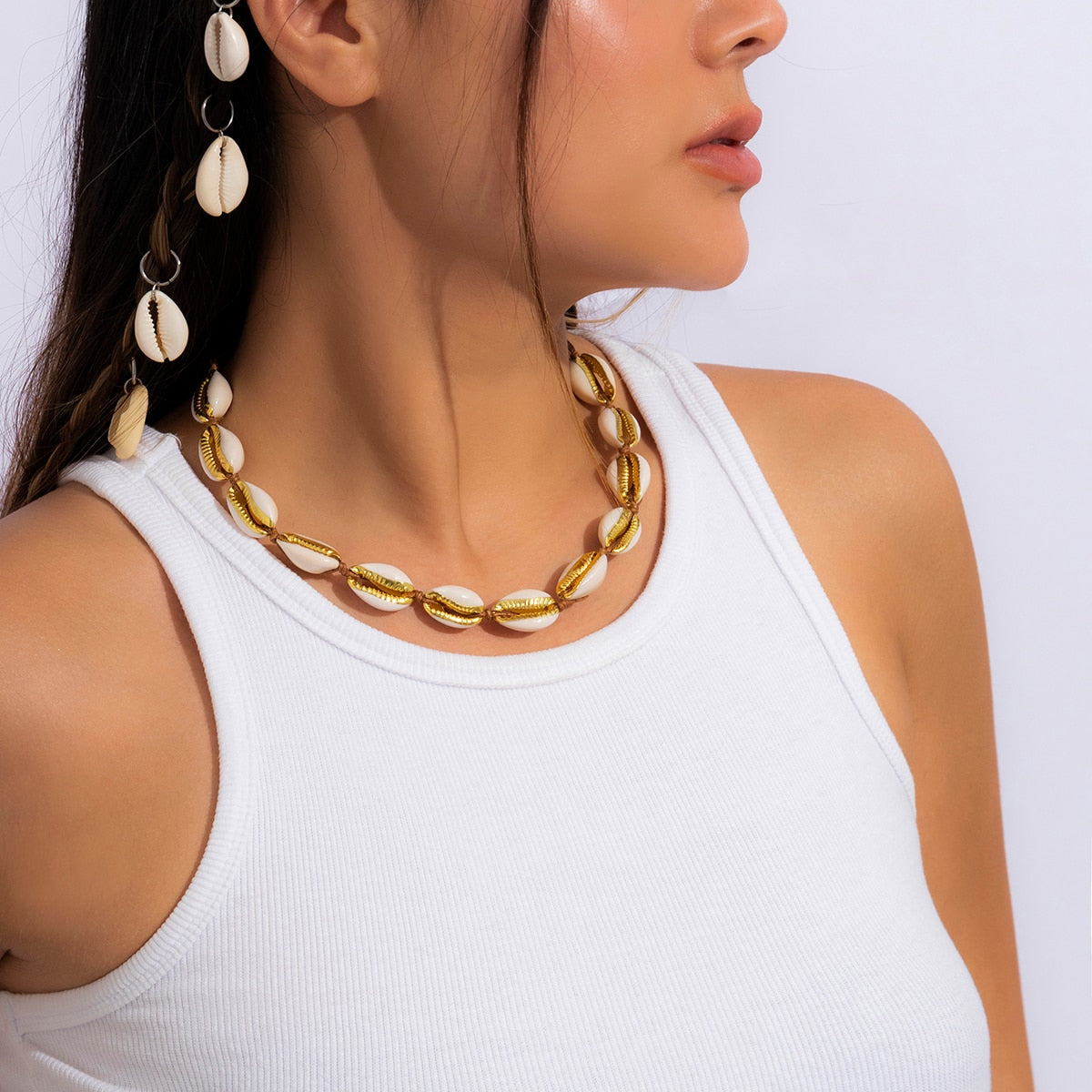 Damesketting – Verguld – Schelp Hanger (Verstelbaar)