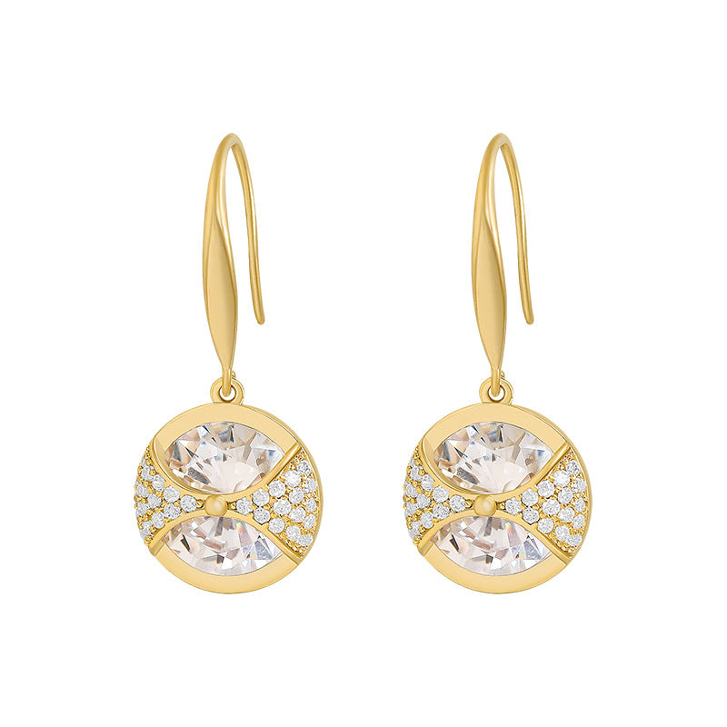 Dames Oorbellen – Ronde Diamant Look – Chic & Tijdloos