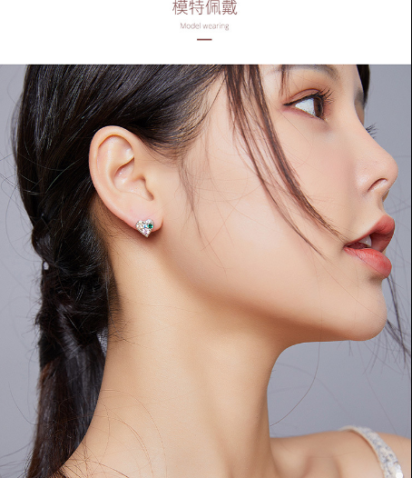 Kinder Oorbellen – 925 Zilver – Hartvorm met Kleurrijke Zirkoon